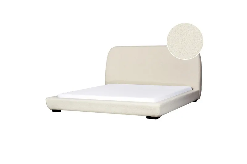 Dubbelsäng Roisel med lamellram 180x200, Bouclé, 180x200, Bouclé