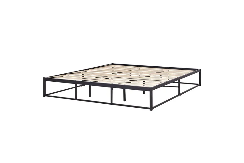 Dubbelsäng Viry med lamellram Svart, 180x200 cm - Svart, 180x200 cm - Möbler - Säng - Dubbelsäng