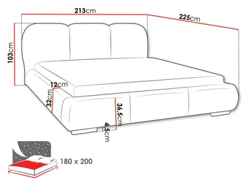 Fito Sängram med förvaring 180x200 cm - beige - Möbler - Säng - Sängram & sängstomme