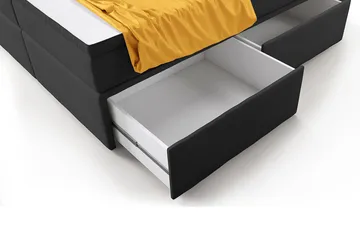 Franco Komplett Sängpaket med förvaring LED-belysning 180x200 cm - Grå / Sammet - Möbler - Säng - Sängar med förvaring