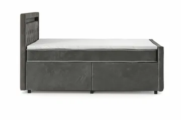 Franco Light Komplett Sängpaket med förvaring LED-belysning 120x200 cm - Grå - Möbler - Säng - Komplett sängpaket