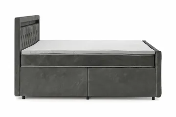 Franco light Komplett Sängpaket med förvaring LED-belysning 180x200 cm - Grå - Möbler - Säng - Komplett sängpaket