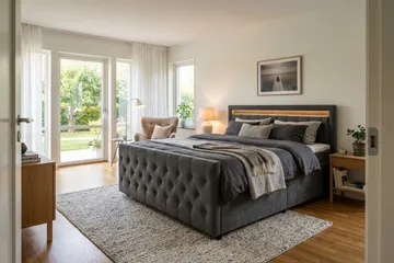 Franco light Komplett Sängpaket med förvaring LED-belysning 180x200 cm - Grå - Möbler - Säng - Komplett sängpaket