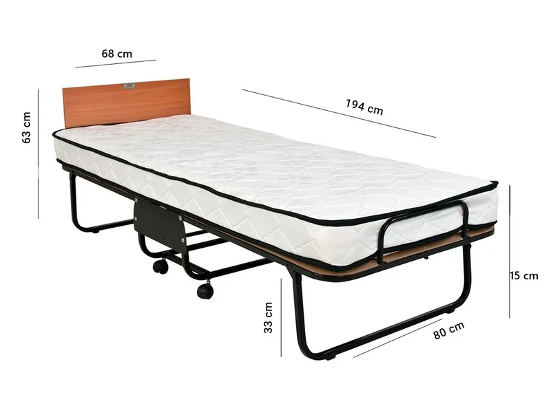 Remina Fällsäng 80x190 cm - Svart/Vit - Möbler - Säng - Gästsäng & extrasäng - Utdragssäng