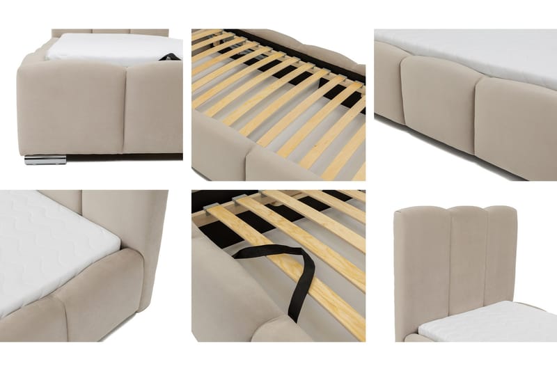Gioia Sängram med Förvaring 90x200 cm - Vit - Möbler - Säng - Sängram & sängstomme