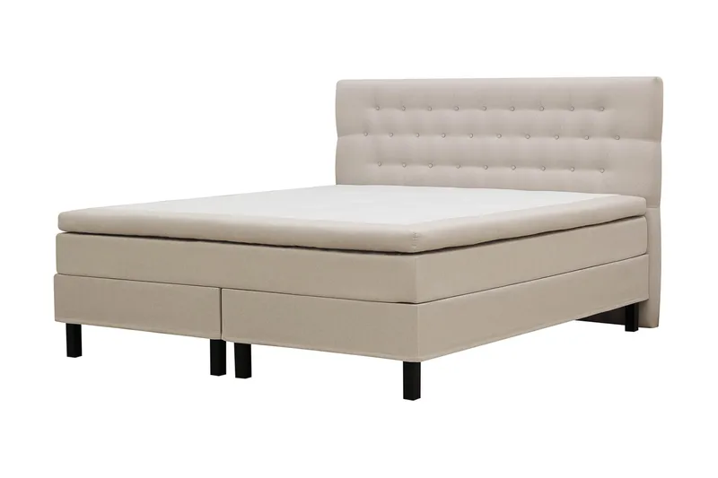HVILA Classic Komplett Sängpaket 160x200 cm Kontinentalsäng med diamant sänggavel - Beige - Möbler - Säng - Komplett sängpaket