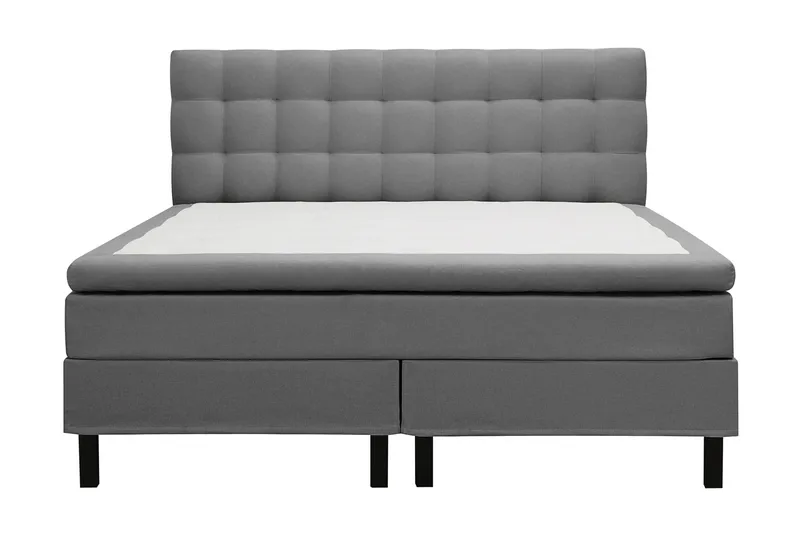 HVILA Classic Komplett Sängpaket 160x200 cm Kontinentalsäng med rutad sänggavel, Grå