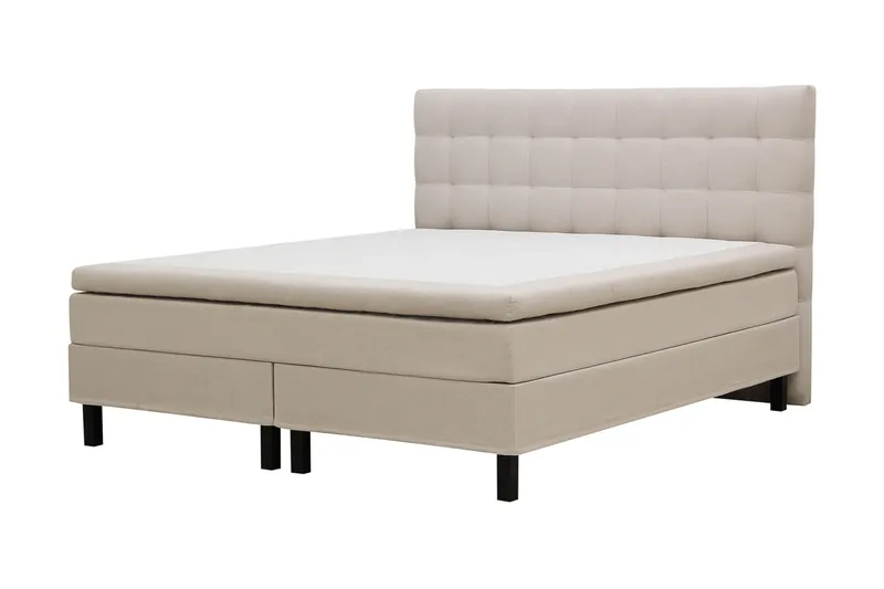 HVILA Classic Komplett Sängpaket 180x200 cm Kontinentalsäng med rutad sänggavel - Beige - Möbler - Säng - Komplett sängpaket