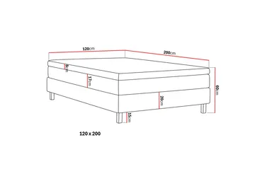 HVILA Classic Kontinentalsäng 120x200 cm - Grå - Möbler - Säng - Komplett sängpaket