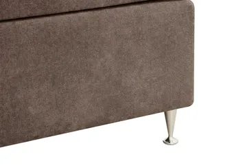 HVILA Lyx Komplett Sängpaket 160x200 cm Kontinentalsäng med knappad sänggavel i chenille - Mörkbrun - Möbler - Säng - Komplett sängpaket