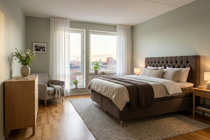 HVILA Lyx Komplett Sängpaket 180x200 cm Kontinentalsäng med knappad sänggavel i chenille - Mörkbrun - Möbler - Säng - Komplett sängpaket