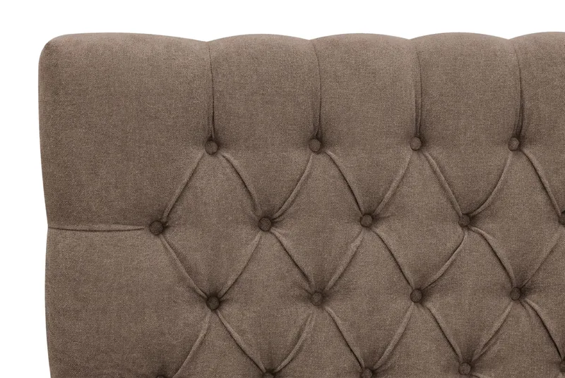 HVILA Lyx Komplett Sängpaket 180x200 cm Kontinentalsäng med knappad sänggavel i chenille - Mörkbrun - Möbler - Säng - Komplett sängpaket