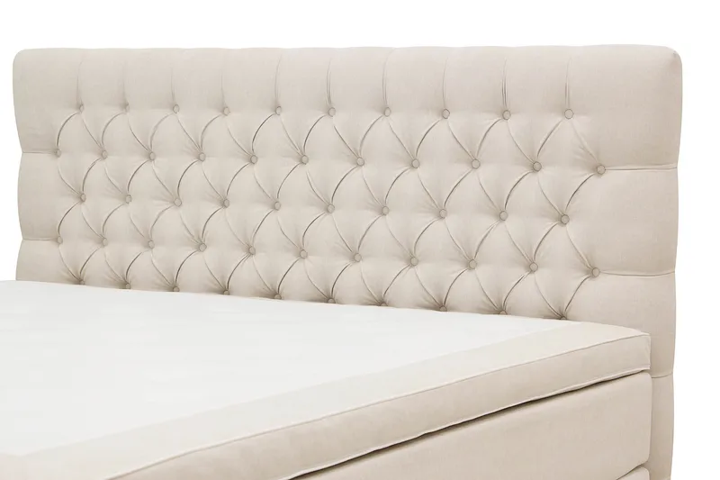 HVILA Lyx Komplett Sängpaket 180x200 cm Kontinentalsäng med knappad sänggavel - Ljusbeige - Möbler - Säng - Kontinentalsäng