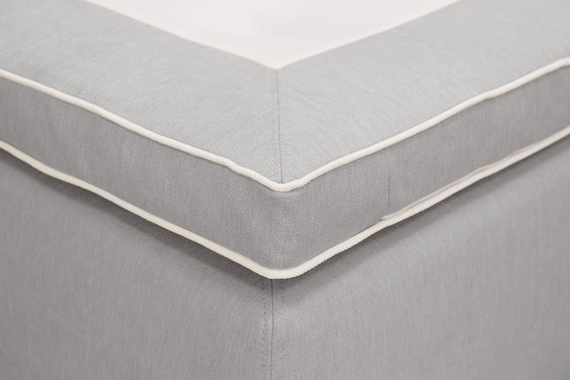 HVILA Plus Komplett Sängpaket – Kontinentalsäng 90x200 cm i Tyg med Förvaring, Sänggavel + Bäddmadrass med Fasthetsgrad Mediumfast - Grå - Möbler - Säng - Komplett sängpaket