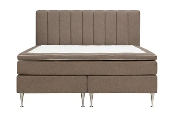 HVILA Plus Komplett Sängpaket med Sänggavel – Kontinentalsäng 160x200 cm i Tyg med Fasthetsgrad Medium - Brun - Möbler - Säng - Komplett sängpaket