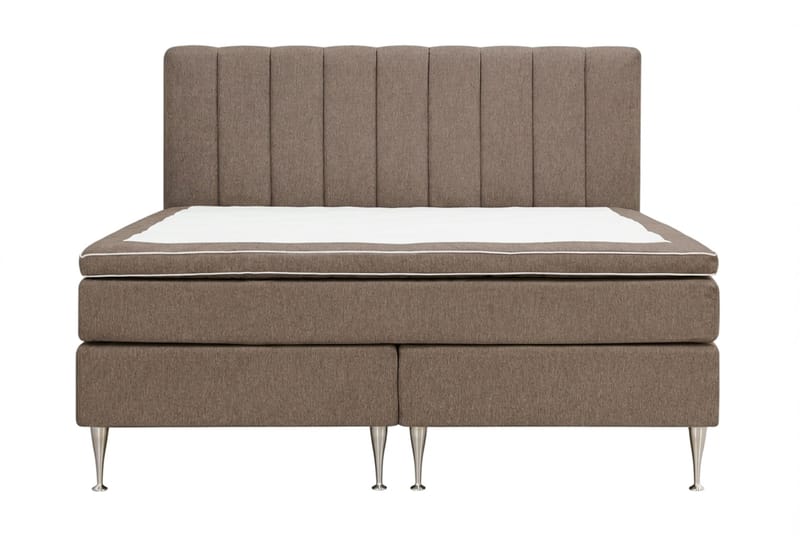 HVILA Plus Komplett Sängpaket med Sänggavel – Kontinentalsäng 160x200 cm i Tyg med Fasthetsgrad Medium - Brun - Möbler - Säng - Komplett sängpaket