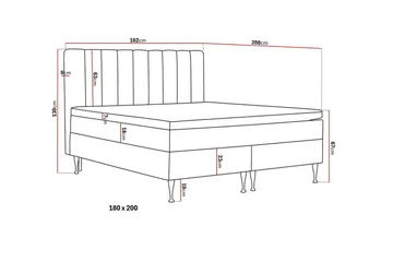 HVILA Plus Komplett Sängpaket med Sänggavel – Kontinentalsäng 180x200 cm i Tyg med Fasthetsgrad Medium - Ljusbeige - Möbler - Säng - Komplett sängpaket