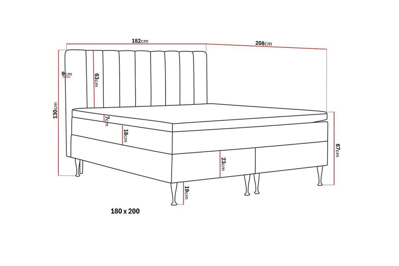 HVILA Plus Komplett Sängpaket med Sänggavel – Kontinentalsäng 180x200 cm i Tyg med Fasthetsgrad Medium - Ljusbeige - Möbler - Säng - Komplett sängpaket