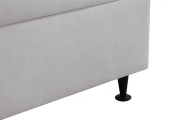 HVILA Plus Komplett Sängpaket – Kontinentalsäng 90x200 cm i Tyg med Förvaring, Sänggavel + Bäddmadrass med Fasthetsgrad Mediumfast - Grå - Möbler - Säng - Komplett sängpaket