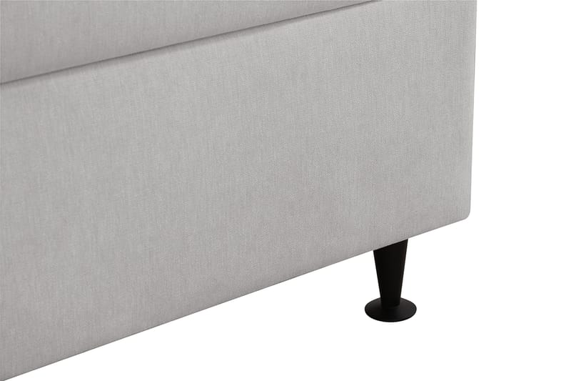 HVILA Plus Komplett Sängpaket – Kontinentalsäng 90x200 cm i Tyg med Förvaring, Sänggavel + Bäddmadrass med Fasthetsgrad Mediumfast - Grå - Möbler - Säng - Komplett sängpaket