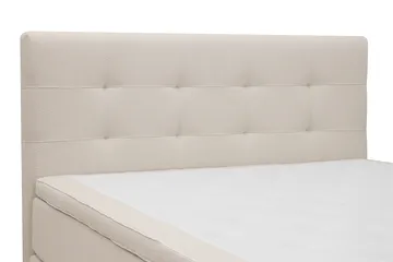 HVILA Premium Komplett Sängpaket 160x200 cm Kontinentalsäng med Sänggavel - Ljusbeige Bouclé - Möbler - Säng - Komplett sängpaket