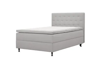 HVILA Plus Komplett Sängpaket – Kontinentalsäng 120x200 cm i Tyg med Förvaring, Sänggavel + Bäddmadrass med Fasthetsgrad Mediumfast - Grå - Möbler - Säng - Kontinentalsäng