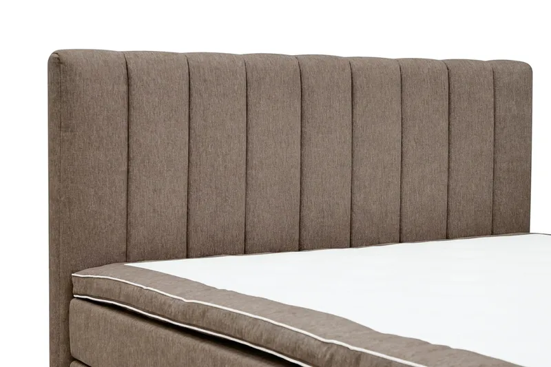 HVILA Plus Komplett Sängpaket med Sänggavel – Kontinentalsäng 160x200 cm i Tyg med Fasthetsgrad Medium - Brun - Möbler - Säng - Komplett sängpaket