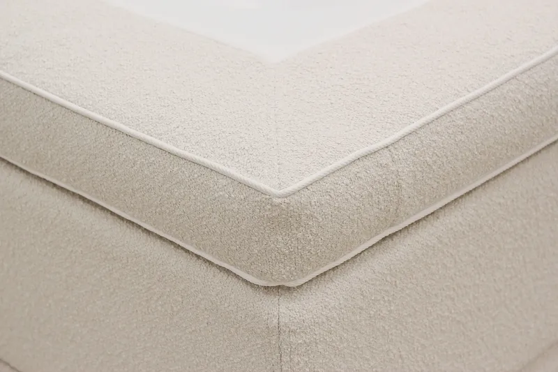 HVILA Premium Komplett Sängpaket 160x200 cm Kontinentalsäng med Sänggavel - Ljusbeige Bouclé - Möbler - Säng - Komplett sängpaket