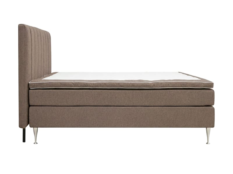 HVILA Plus Komplett Sängpaket med Sänggavel – Kontinentalsäng 160x200 cm i Tyg med Fasthetsgrad Medium - Brun - Möbler - Säng - Komplett sängpaket