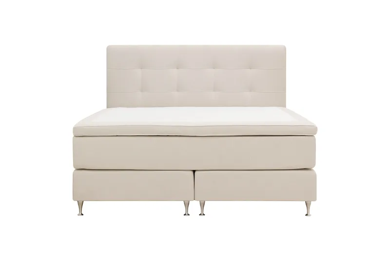 HVILA Premium Kontinentalsäng 160x200 cm - Ljusbeige Tyg - Möbler - Säng - Komplett sängpaket