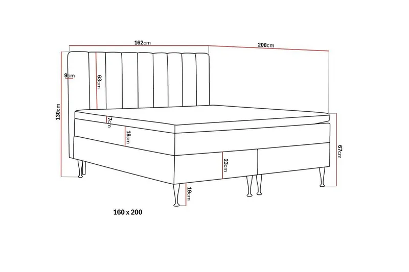 HVILA Plus Komplett Sängpaket 160x200 cm - Grå - Möbler - Säng - Kontinentalsäng