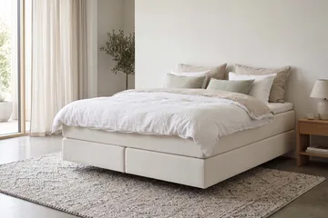 HVILA Premium Kontinentalsäng 180x200 cm med svävande effekt inkl. Bäddmadrass i Polyeterskum Medium - Medium - Möbler - Säng - Komplett sängpaket