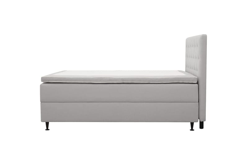 HVILA Plus Komplett Sängpaket – Kontinentalsäng 120x200 cm i Tyg med Förvaring, Sänggavel + Bäddmadrass med Fasthetsgrad Mediumfast - Grå - Möbler - Säng - Kontinentalsäng