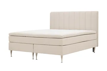 HVILA Plus Komplett Sängpaket med Sänggavel – Kontinentalsäng 180x200 cm i Tyg med Fasthetsgrad Medium - Ljusbeige - Möbler - Säng - Komplett sängpaket