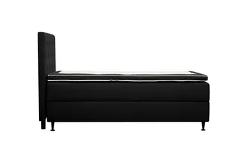 HVILA Plus Komplett Sängpaket – Kontinentalsäng 90x200 cm i Tyg med Förvaring, Sänggavel + Bäddmadrass med Fasthetsgrad Mediumfast - Antracit - Möbler - Säng - Enkelsäng