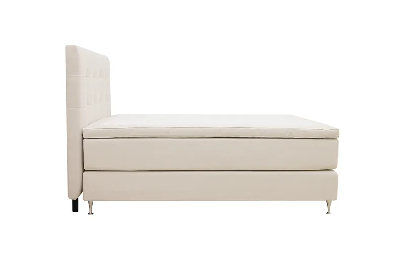 HVILA Premium Kontinentalsäng 160x200 cm - Ljusbeige Tyg - Möbler - Säng - Komplett sängpaket