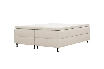 HVILA Plus Kontinentalsäng 160x200 cm i Tyg med Förvaring + Bäddmadrass med Fasthetsgrad Mediumfast - Ljusbeige - Möbler - Säng - Komplett sängpaket