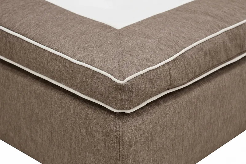 HVILA Plus Komplett Sängpaket med Sänggavel – Kontinentalsäng 160x200 cm i Tyg med Fasthetsgrad Medium - Brun - Möbler - Säng - Komplett sängpaket