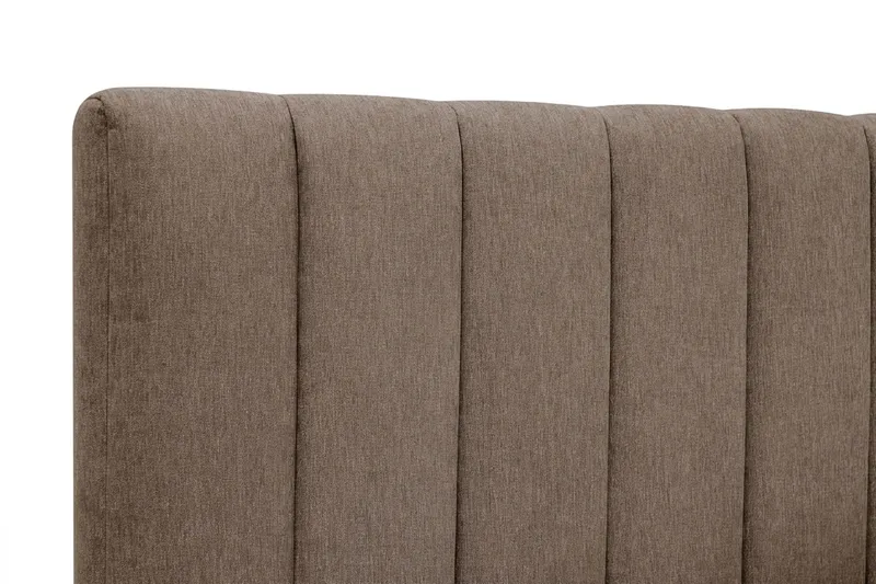 HVILA Plus Komplett Sängpaket med Sänggavel – Kontinentalsäng 160x200 cm i Tyg med Fasthetsgrad Medium - Brun - Möbler - Säng - Komplett sängpaket