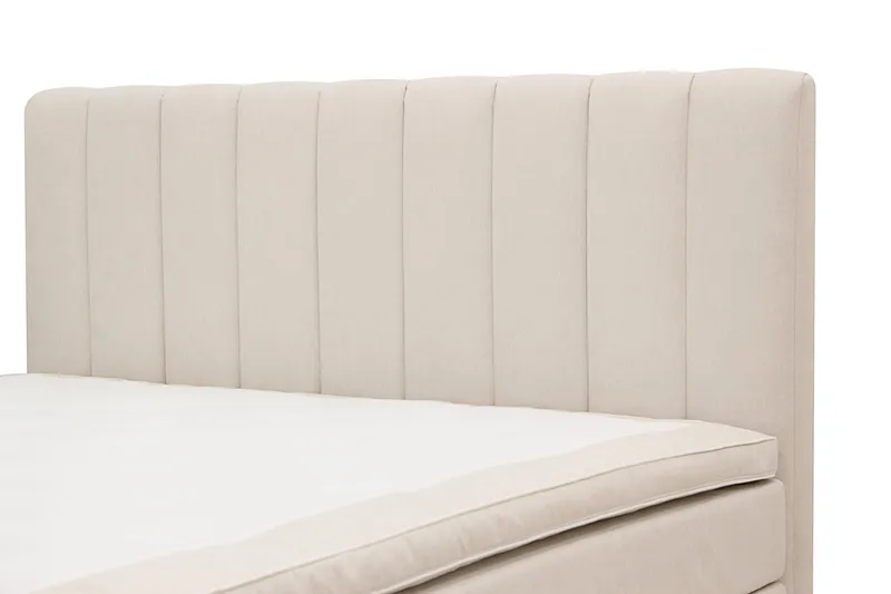 HVILA Plus Komplett Sängpaket med Sänggavel – Kontinentalsäng 180x200 cm i Tyg med Fasthetsgrad Medium - Ljusbeige - Möbler - Säng - Komplett sängpaket