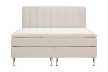 HVILA Plus Komplett Sängpaket med Sänggavel – Kontinentalsäng 180x200 cm i Tyg med Fasthetsgrad Medium - Ljusbeige - Möbler - Säng - Komplett sängpaket