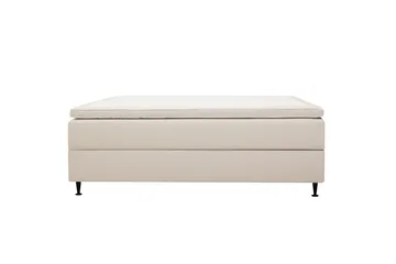 HVILA Plus Kontinentalsäng 160x200 cm i Tyg med Förvaring + Bäddmadrass med Fasthetsgrad Mediumfast - Ljusbeige - Möbler - Säng - Komplett sängpaket