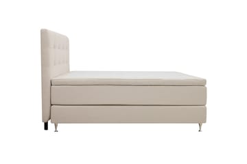 HVILA Premium Komplett Sängpaket 180x200 cm Kontinentalsäng med Sänggavel - Ljusbeige Bouclé - Möbler - Säng - Komplett sängpaket