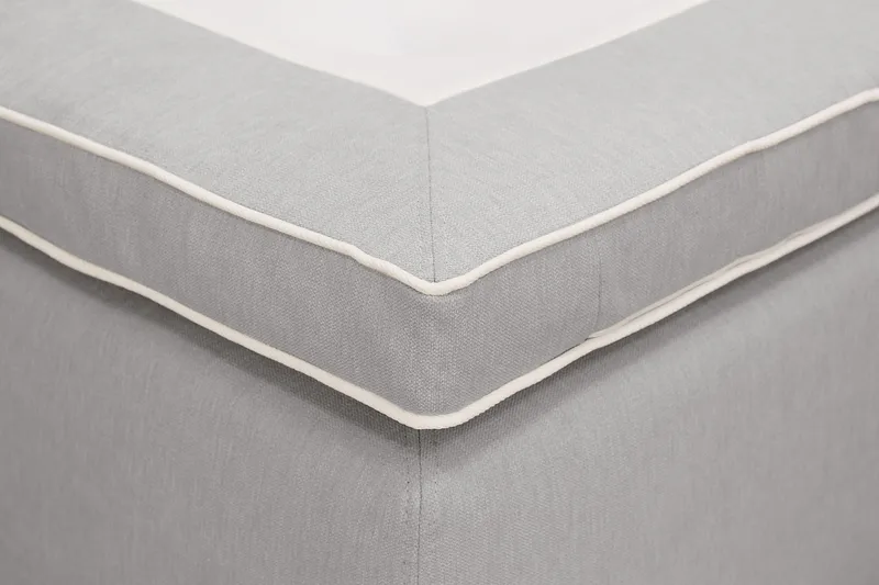 HVILA Plus Komplett Sängpaket – Kontinentalsäng 120x200 cm i Tyg med Förvaring, Sänggavel + Bäddmadrass med Fasthetsgrad Mediumfast - Grå - Möbler - Säng - Kontinentalsäng