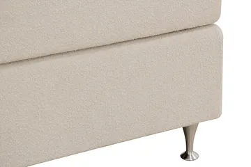HVILA Premium Komplett Sängpaket 160x200 cm Kontinentalsäng med Sänggavel - Ljusbeige Bouclé - Möbler - Säng - Komplett sängpaket