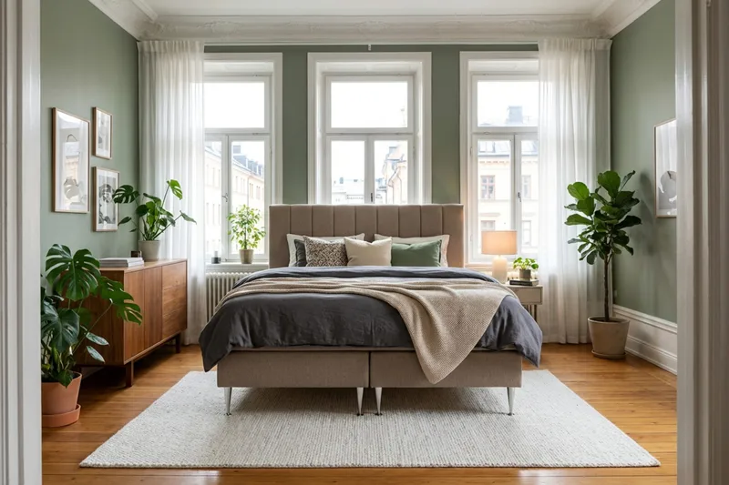 HVILA Plus Komplett Sängpaket med Sänggavel – Kontinentalsäng 160x200 cm i Tyg med Fasthetsgrad Medium - Brun - Möbler - Säng - Komplett sängpaket