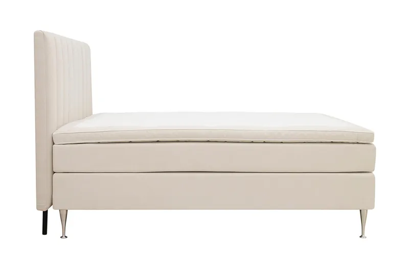HVILA Plus Komplett Sängpaket med Sänggavel – Kontinentalsäng 180x200 cm i Tyg med Fasthetsgrad Medium - Ljusbeige - Möbler - Säng - Komplett sängpaket
