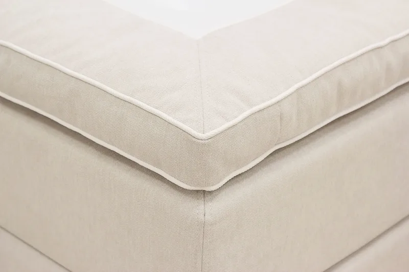 HVILA Plus Komplett Sängpaket med Sänggavel – Kontinentalsäng 180x200 cm i Tyg med Fasthetsgrad Medium - Ljusbeige - Möbler - Säng - Komplett sängpaket