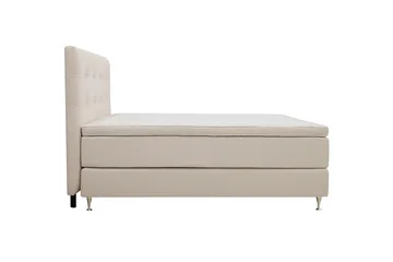 HVILA Premium Komplett Sängpaket 160x200 cm Kontinentalsäng med Sänggavel - Ljusbeige Bouclé - Möbler - Säng - Komplett sängpaket
