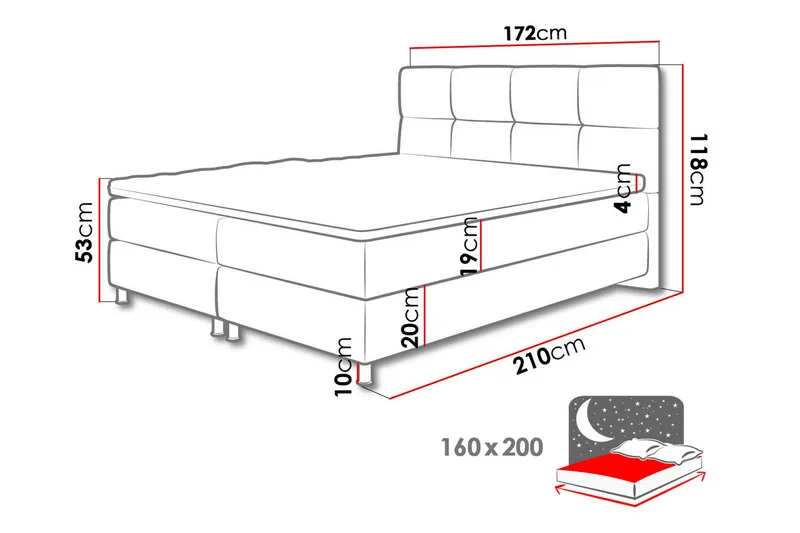 Isoba Sängpaket 160x200 cm - Blå - Möbler - Säng - Komplett sängpaket